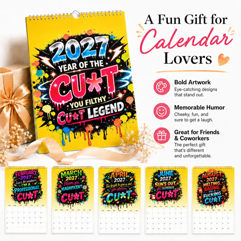 💥Early Bird Sale — 49% OFF🎁2027 Year of the Cu*t Wall Calendar – Bold Graffiti Humor Calendar📆🌟