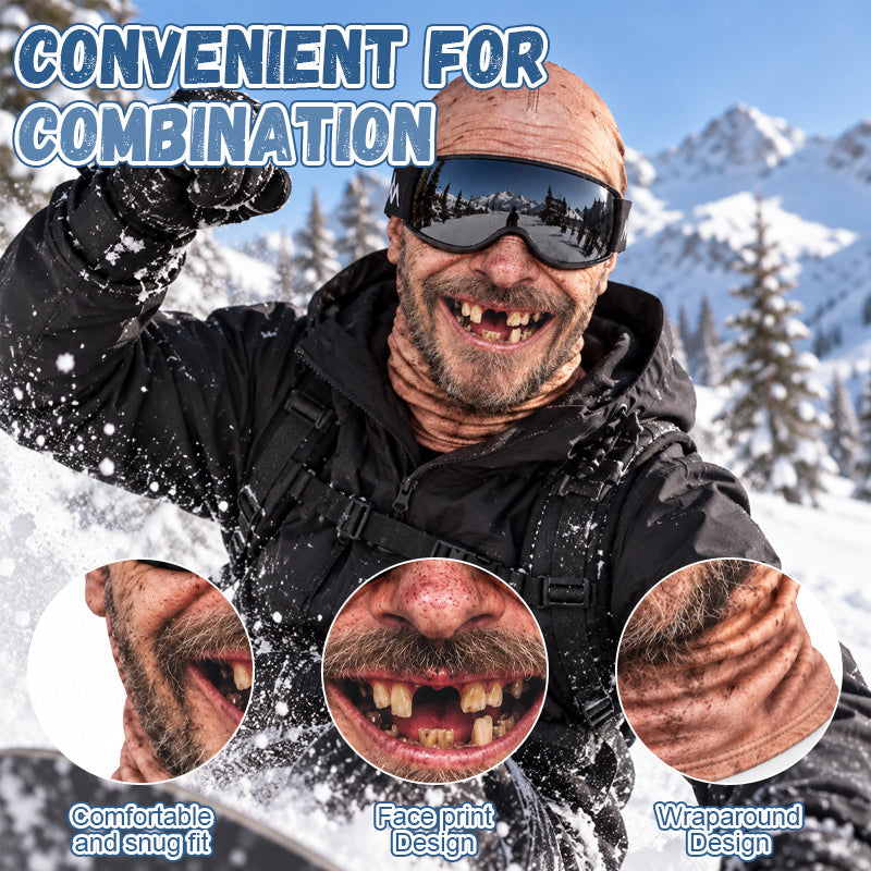 🤣 Funny Realistic Face Balaclava | Hilarious Ski & Snowboard Resort Party Mask, Winter Slopes Group Gear