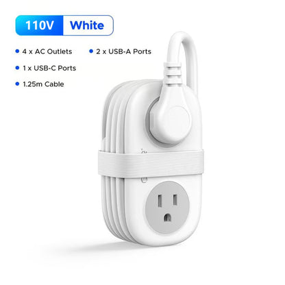 🔥 HOT SALE 🔥Travel Power Strip, ORICO 4 Outlets 2 USB Ports (1 USB C) with 4FT Wrapped Short Extension Cord Small Power Strip