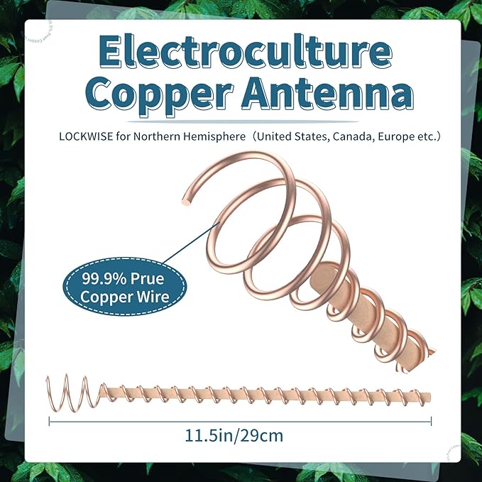 Electroculture Plant Stakes, 6 Pack 11.5" Long Copper Garden Stakes
