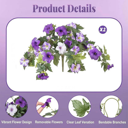Outdoor Artificial Petunia Flowers Decor (2Pcs)