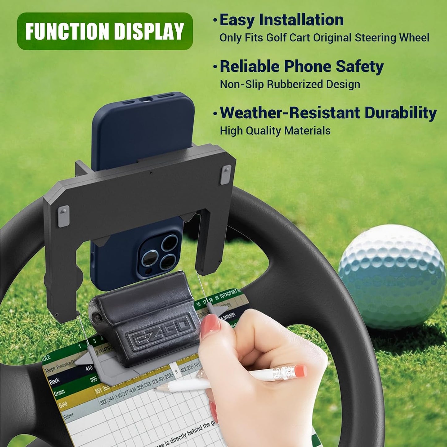 🔥Summer Hot Sale 49% OFF⛳ Hands-Free Golf Cart Steering Wheel Phone Holder