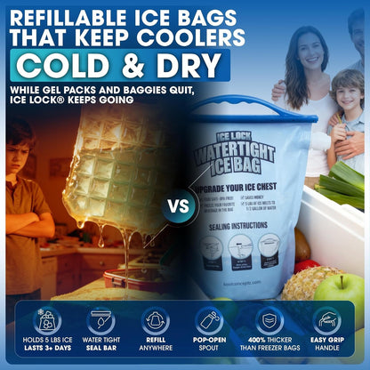Hot Sale🧊Large Leakproof Reusable Ice Bag for Coolers, Long-Lasting Freezer Ice Pack