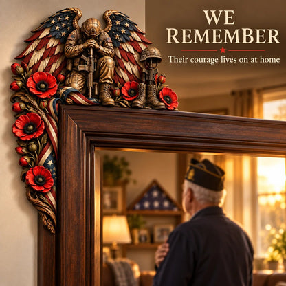 ⏳ Last Day 49% OFF –❤️‍🔥Patriotic American Flag & Cross& Veteran Door Frame Corner Decor