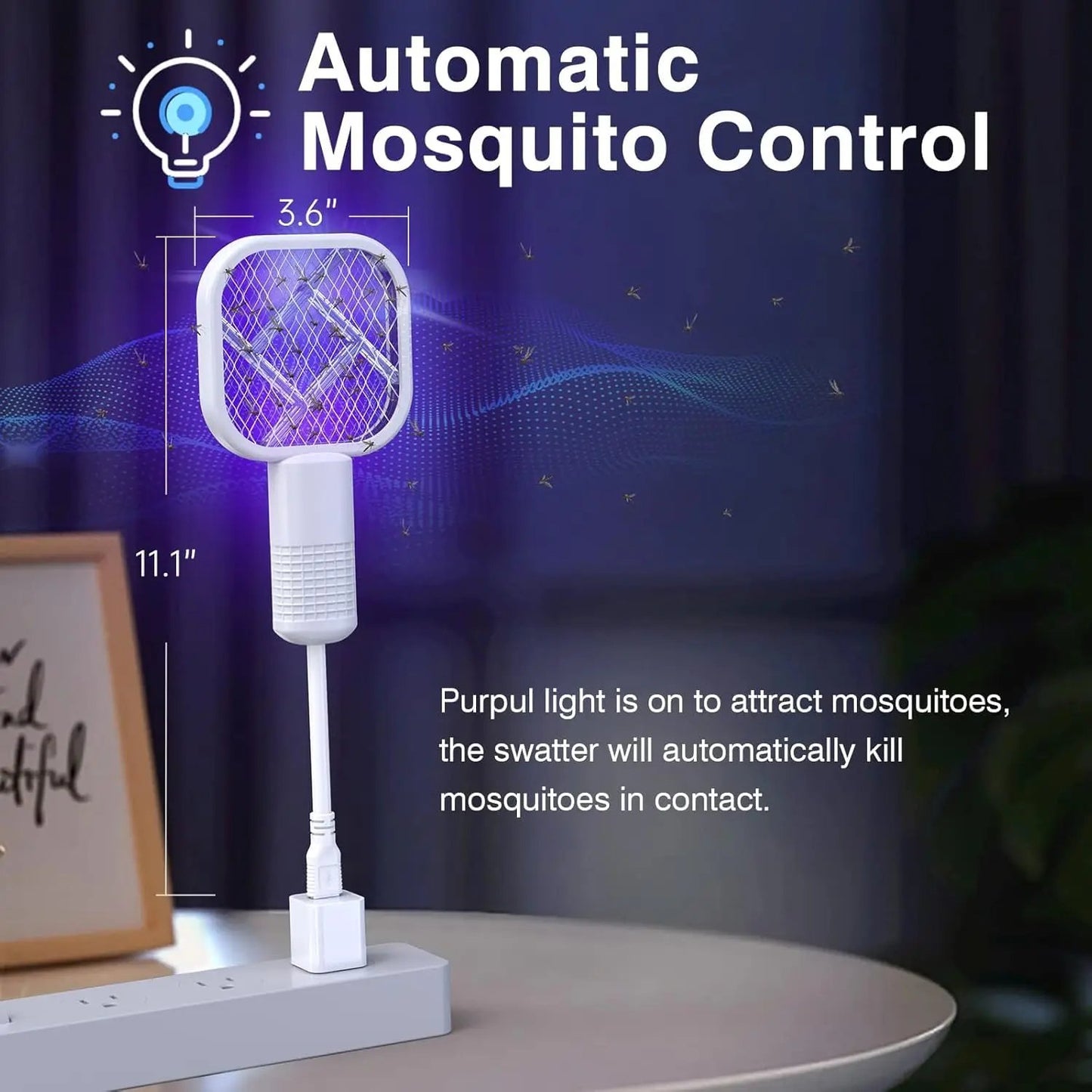 2-in-1 Mini Portable USB Mosquito Zapper & Bug Killer Bat