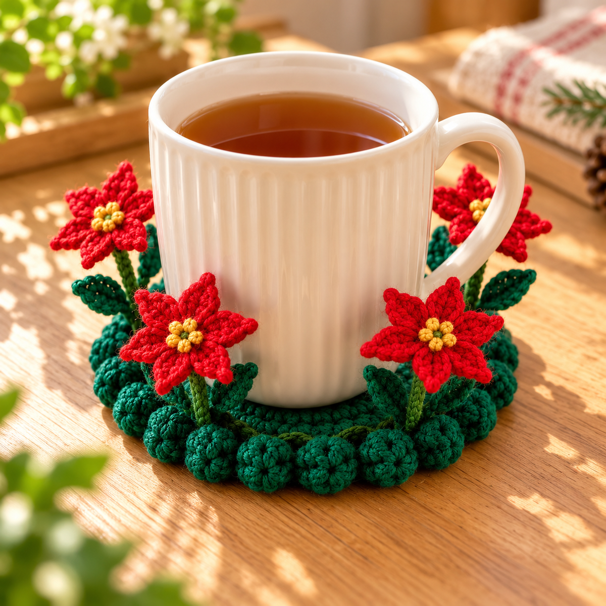 ✨ Last Day – 60% OFF!🌟Handmade Crochet Floral Coaster | Everlasting Table Art 🌸