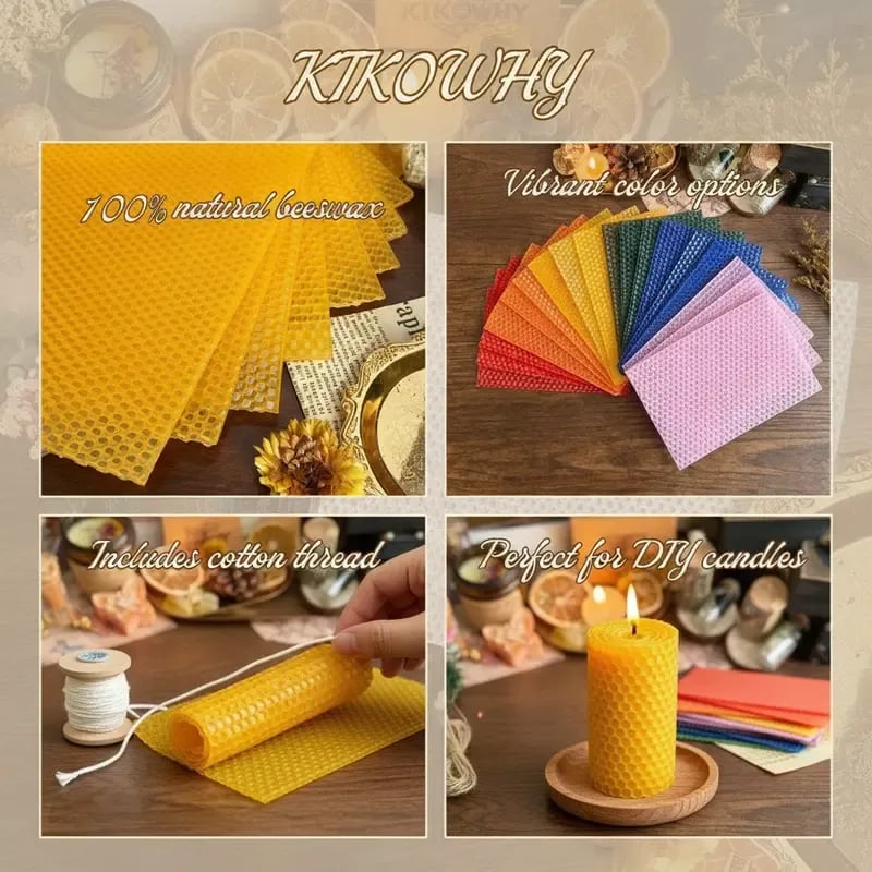 🔥 LAST DAY 49% OFF-🕯️DIY Beeswax Candle Making Kit (12-Piece Set) – Create Your Own Cozy Glow!