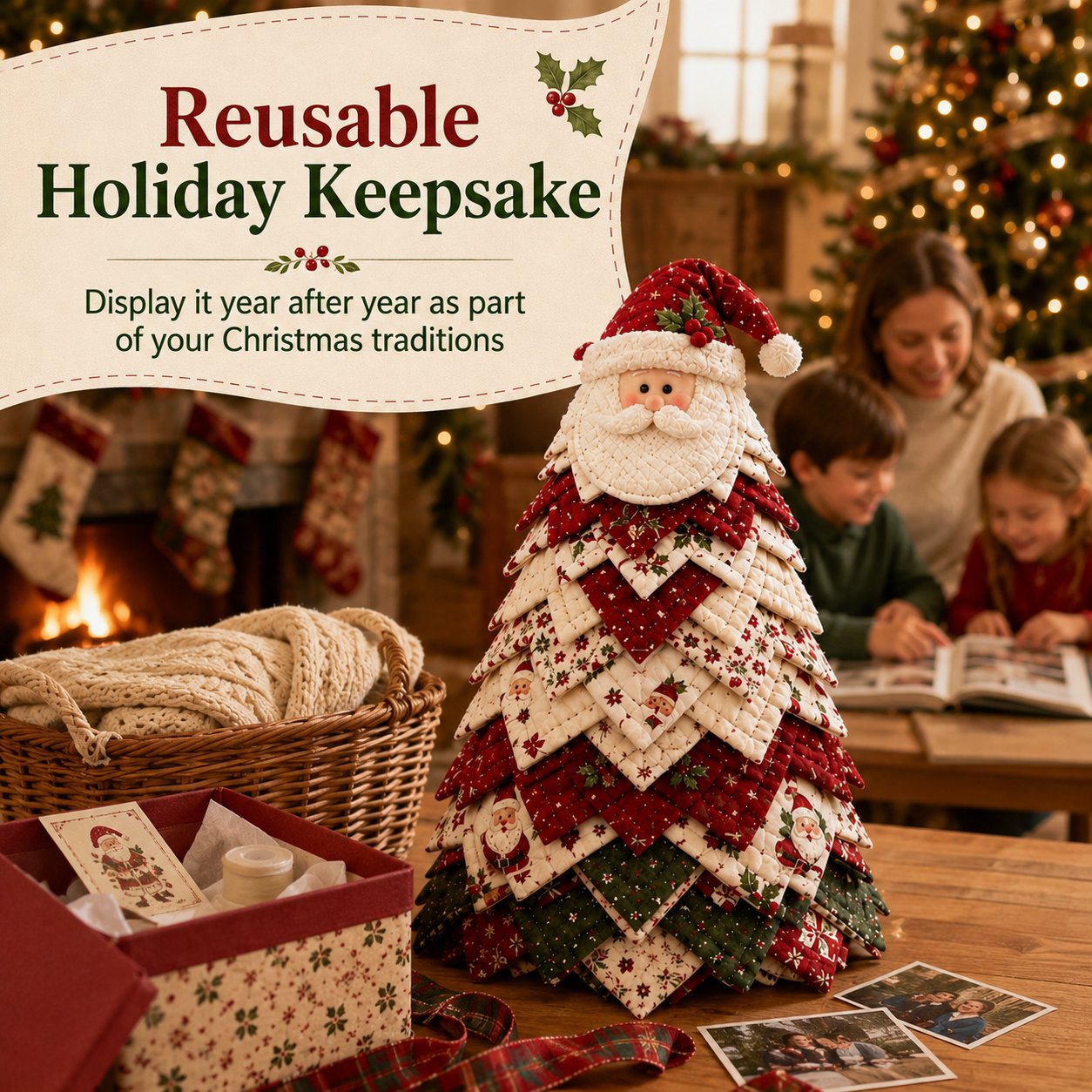 🔥Last Day 49% OFF ✨DIY Quilted Santa Christmas Tree Kit