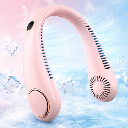 2026 Upgraded Wearable Bladeless Neck Fan 5-Speed Rechargeable Personal Cooling Fan