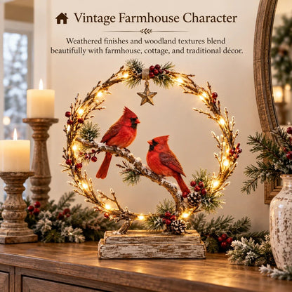 ⏳ Last Day 49% OFF –🐦Lighted Cardinal Tabletop Decor