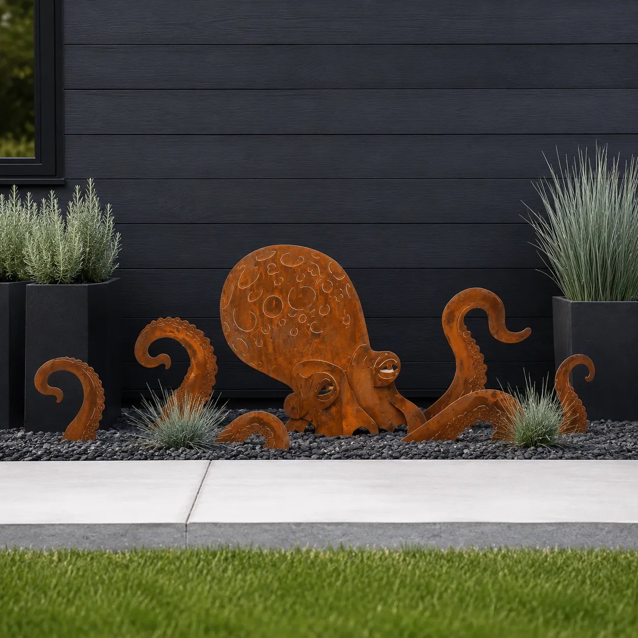 🔥2026 Hot Sale - 🐙Rust Patina Giant Squid Garden Sculpture (Buy more save more)