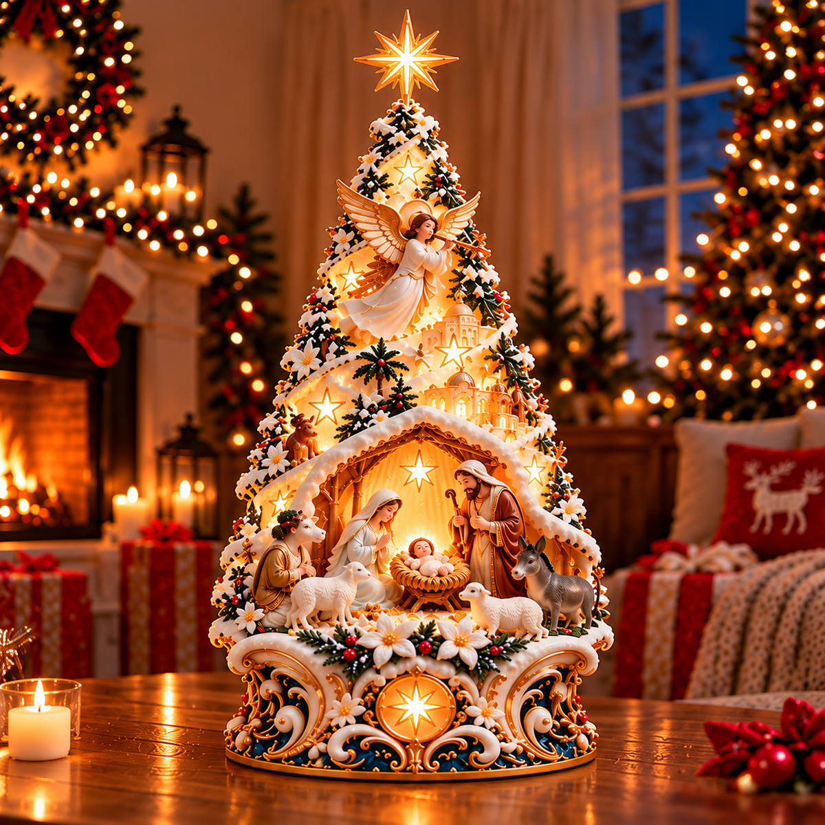✨ Last Day 49% OFF✨✝️Nativity Scene Christmas Tree Lights