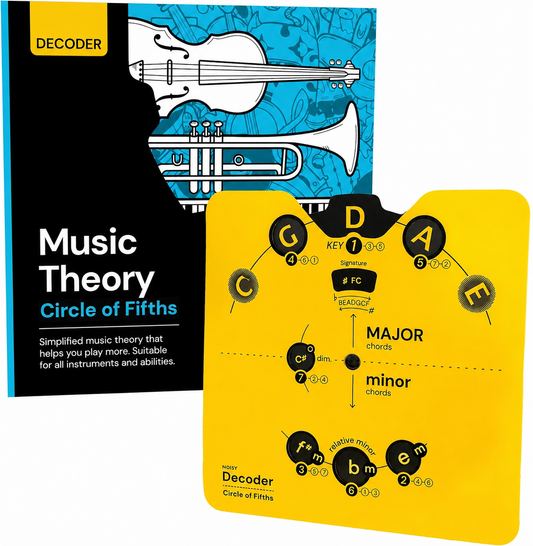 🔥LAST DAY 50% OFF - 🎵 Master Music Theory Faster | Circle of Fifths Decoder & 36-Page Workbook Set