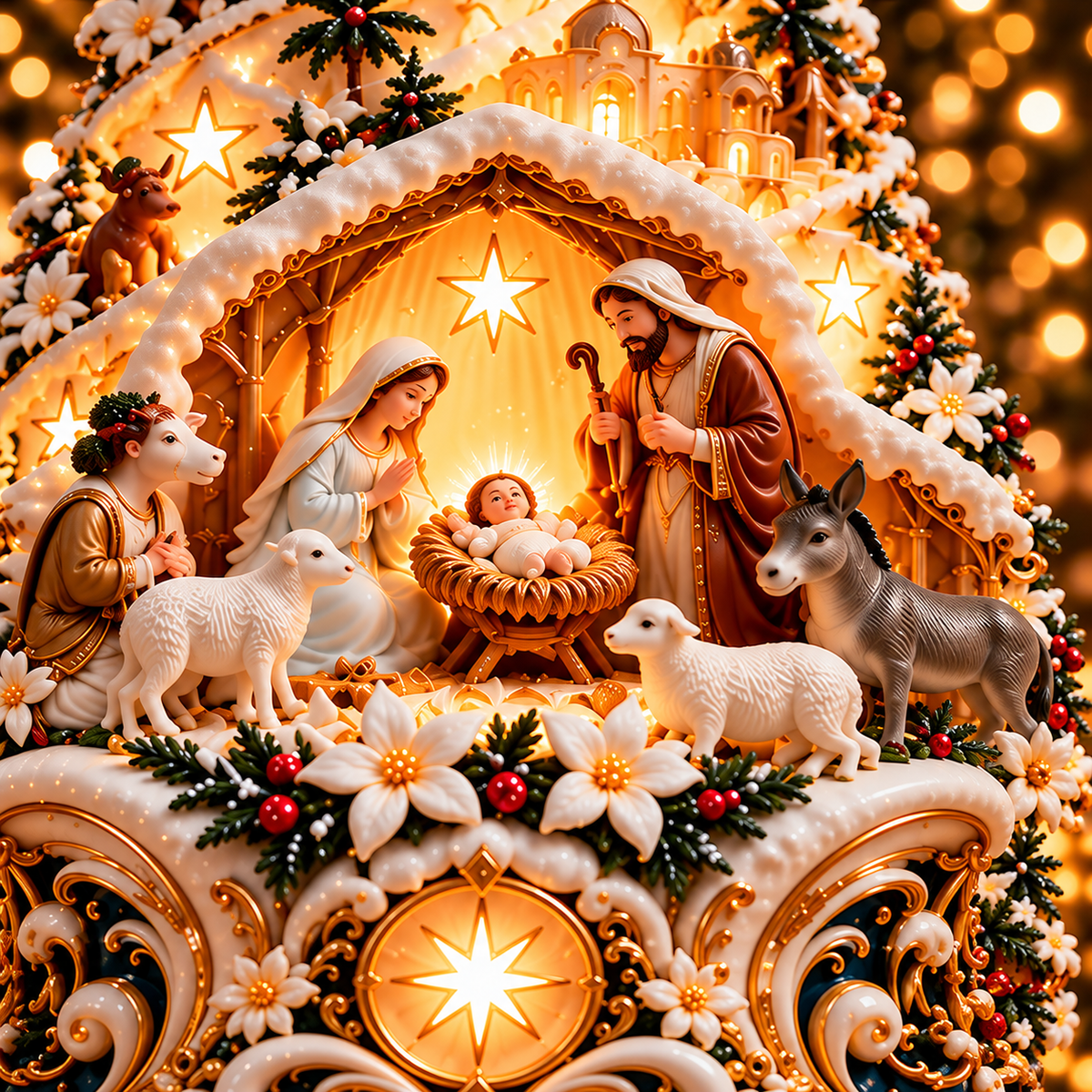 ✨ Last Day 49% OFF✨✝️Nativity Scene Christmas Tree Lights