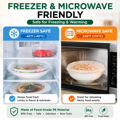 🥗  100PCS Ultra Stretch Food Covers | Keep Every Meal Fresh Longer🥡