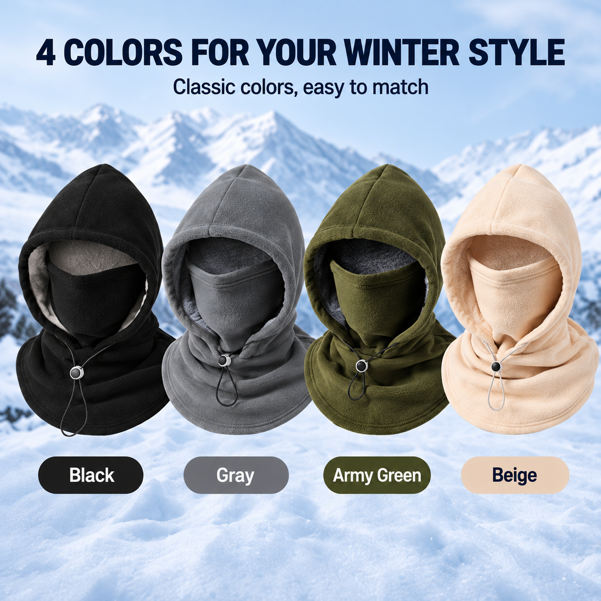 💥LAST DAY 50% OFF-❄️Windproof and Warm Integrated Face-Protection Hat🌨️(Fleece-lined)