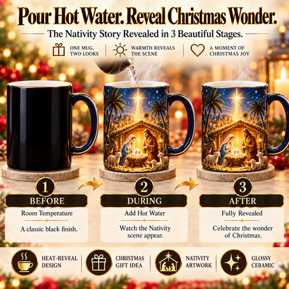 🔥 Last Day 50% OFF-✝️✨Nativity Scene Heat-Sensitive Mug | Christian Christmas Gift🎁