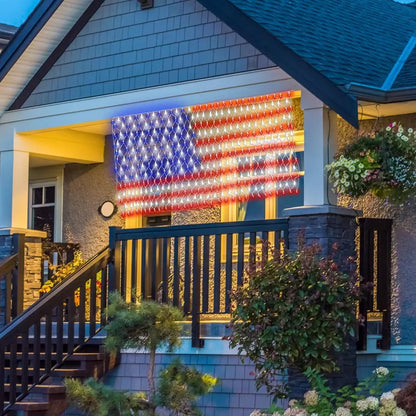 Outdoor Solar American Flag Light (6.5ft x 3.28ft) | Ultra-Bright Waterproof Patriotic Yard Decor