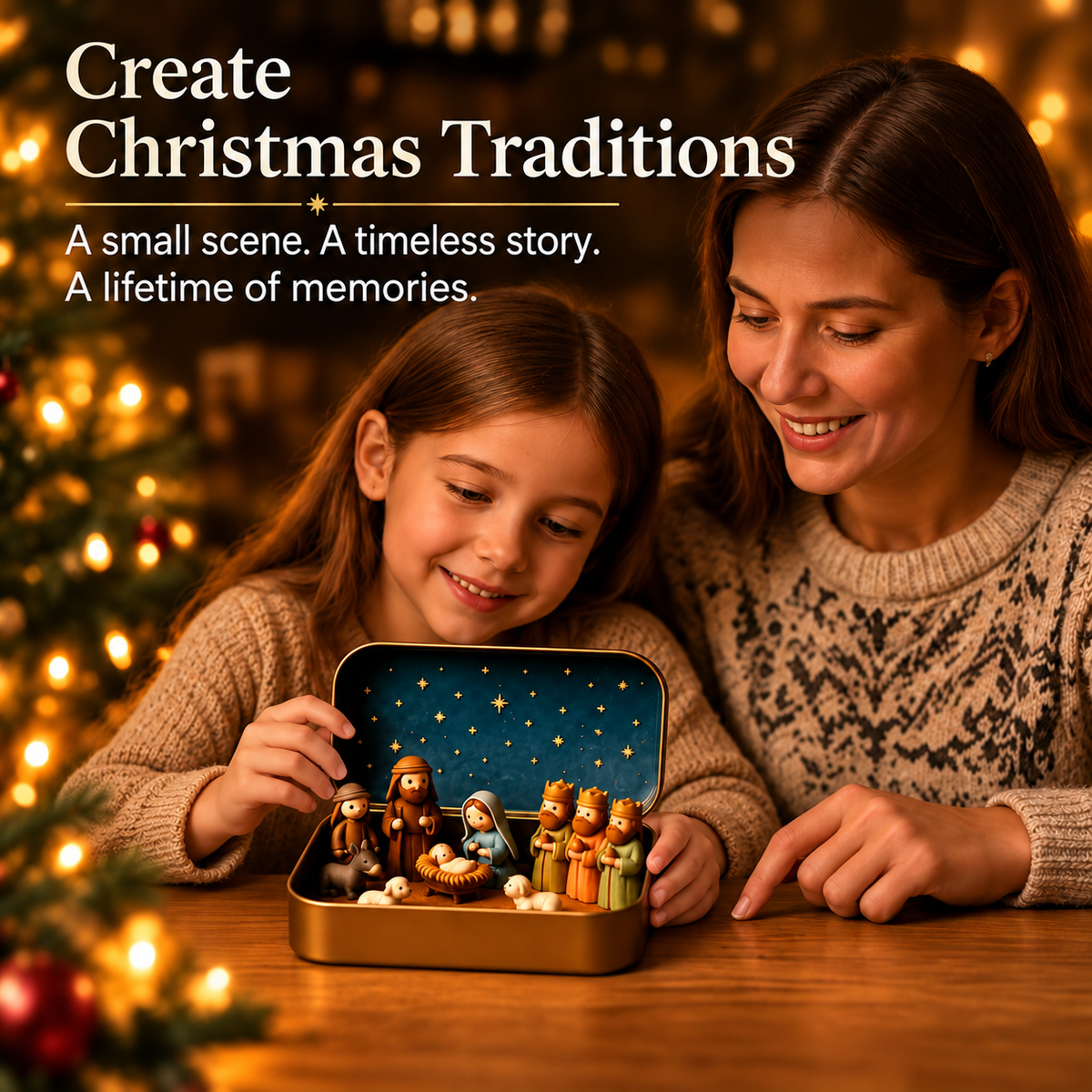 ⏳ Last Day 49% OFF –✝️Miniature Nativity Scene Set