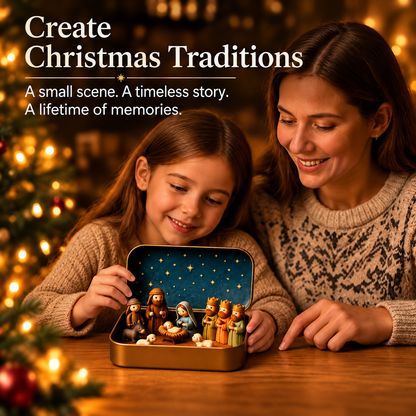 ⏳ Last Day 49% OFF –✝️Miniature Nativity Scene Set