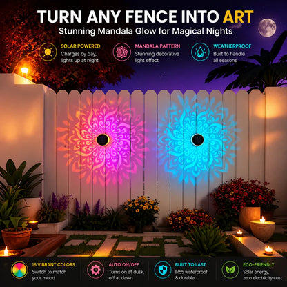 🌟Outdoor Patio Ambient Light Solar Powered Mandala Projector Lamp