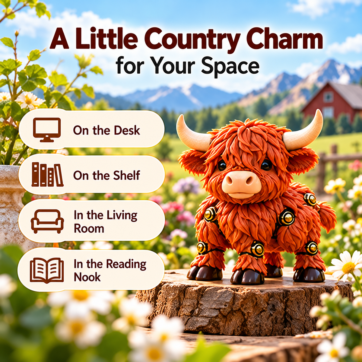 🔥Last Day 49% OFF🔥🐮 2-in-1 Transforming Highland Cow Egg – Articulated Figure！