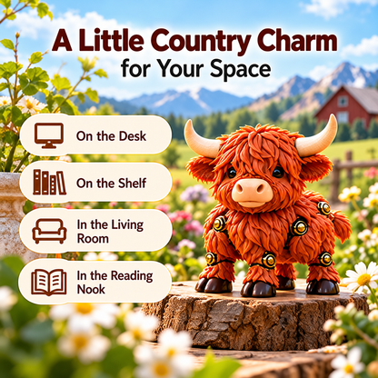 🔥Last Day 49% OFF🔥🐮 2-in-1 Transforming Highland Cow Egg – Articulated Figure！
