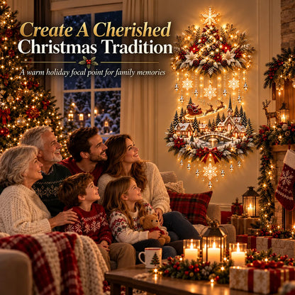⏰ LAST DAY 49% OFF - 🎄 Illuminated Christmas Tree & Village Wall Hanging
