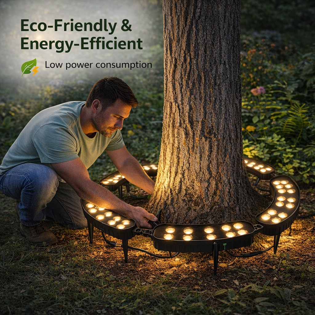 🌳 Solar LED Ring Tree Spotlight for Outdoor Landscape Lighting
