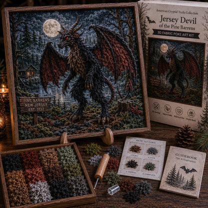 🔦No-Sew American Cryptid Craft Kit 👣DIY 3D Fabric Art with Bigfoot, Mothman & More