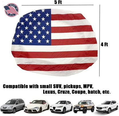 🔥65K+ Sold American Eagle Car Hood Flag Cover 🇺🇸🦅 No Glue, No Tools, Install in 1 Minute 🚗