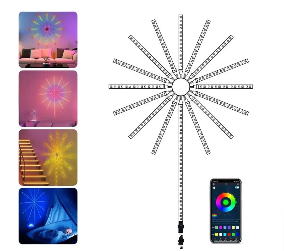 🔥 HOT SALE 🔥🎁💡 Bluetooth Smart Fireworks Led Light