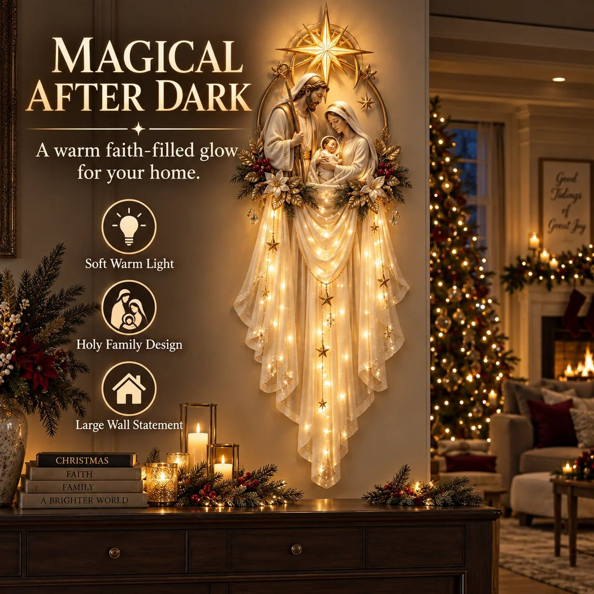 ✨49% OFF Today -⭐ Holy Family Glow™ Illuminated Nativity Wall Hanging