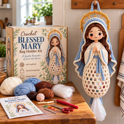 🧶 Beginner-Friendly Blessed Home Crochet Bag Holder DIY Kit | 4 Faith-Inspired Designs with Yarn, Tools & Guide Included ✝️