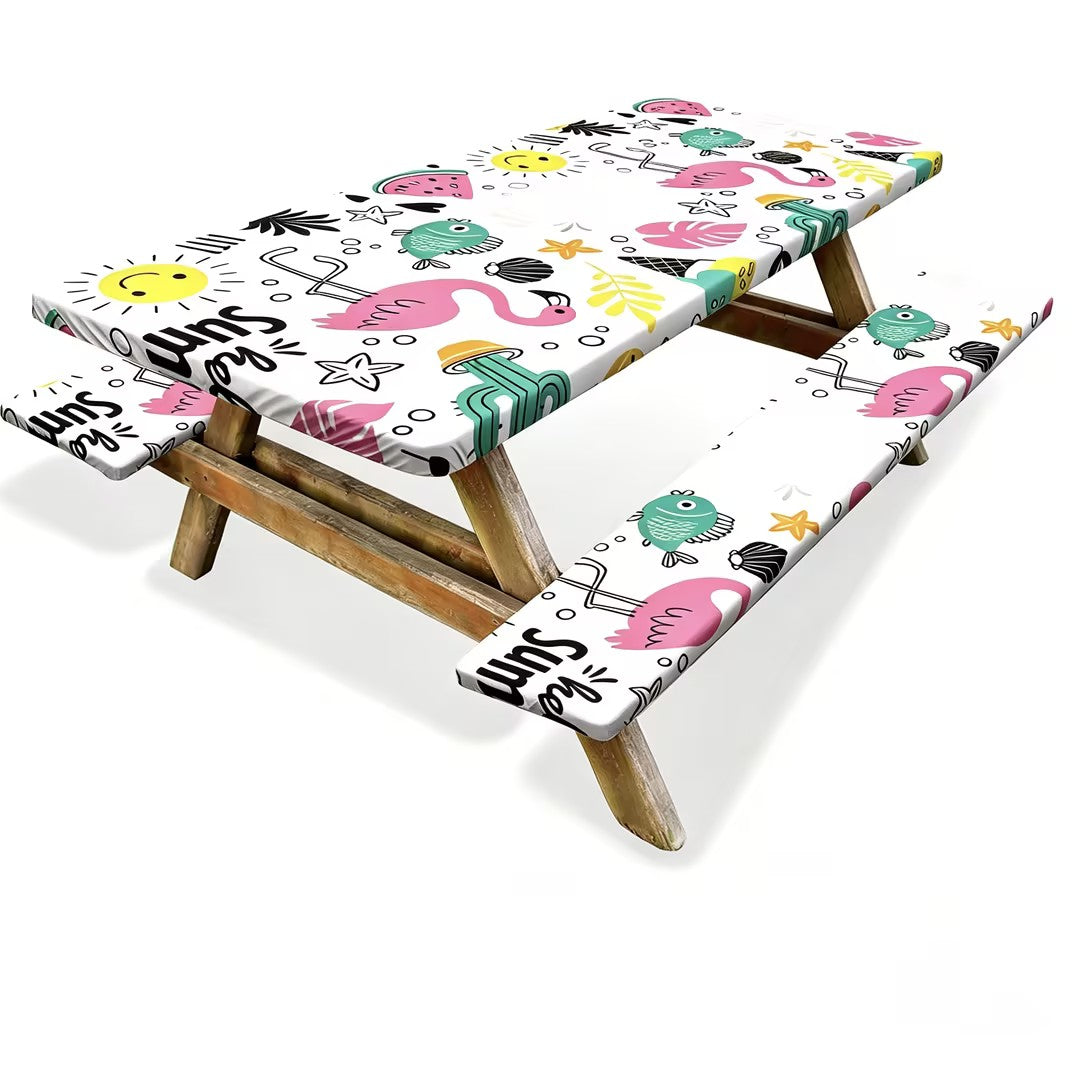 🌴 🦩Summer Must-Have! Tropical Flamingo Picnic Table Cover
