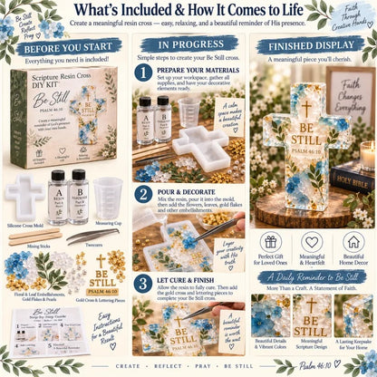 ✝️ Psalms of Comfort & Strength Resin Cross DIY Kit