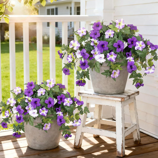 Artificial Fake Petunia Flowersfor Outdoor Decoration (2Pcs)