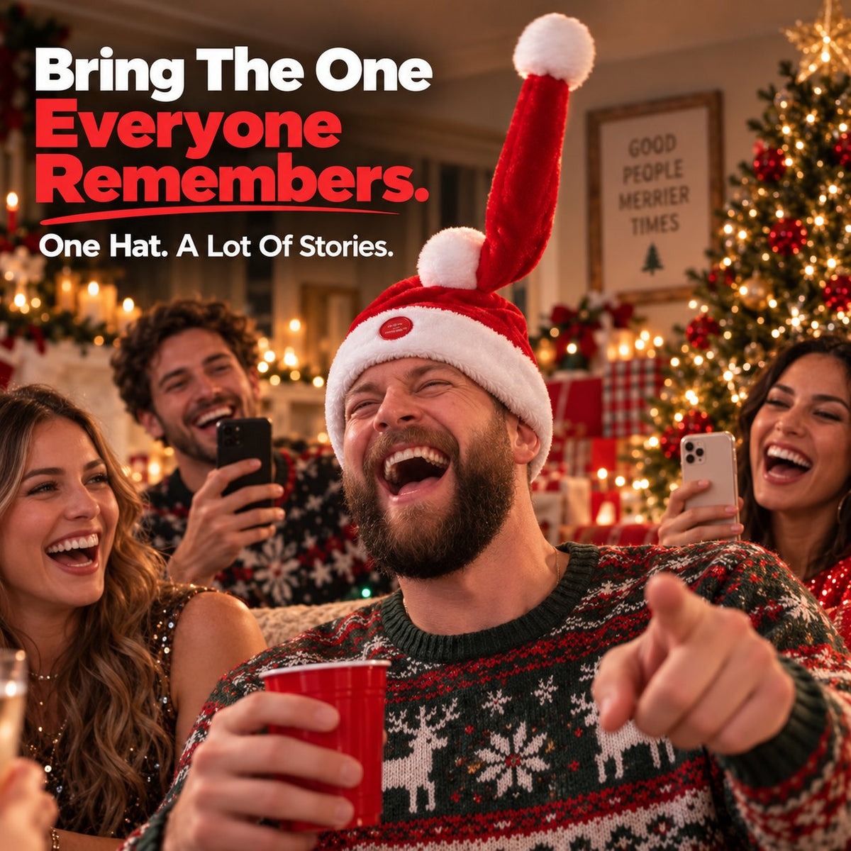 🔥LAST DAY 50% OFF -😂JollyRise™ Animated Santa Hat