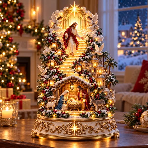 ✨ Last Day – 60% OFF!✨ Heavenly Nativity Christmas Tree™ Light-Up Ornament✝️