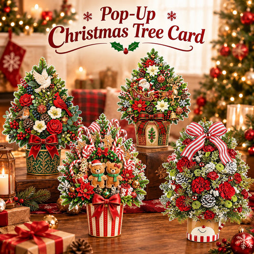 🌲 Pop-Up 3D Christmas Tree Card ✨ Turns Into Freestanding Festive Table Decor
