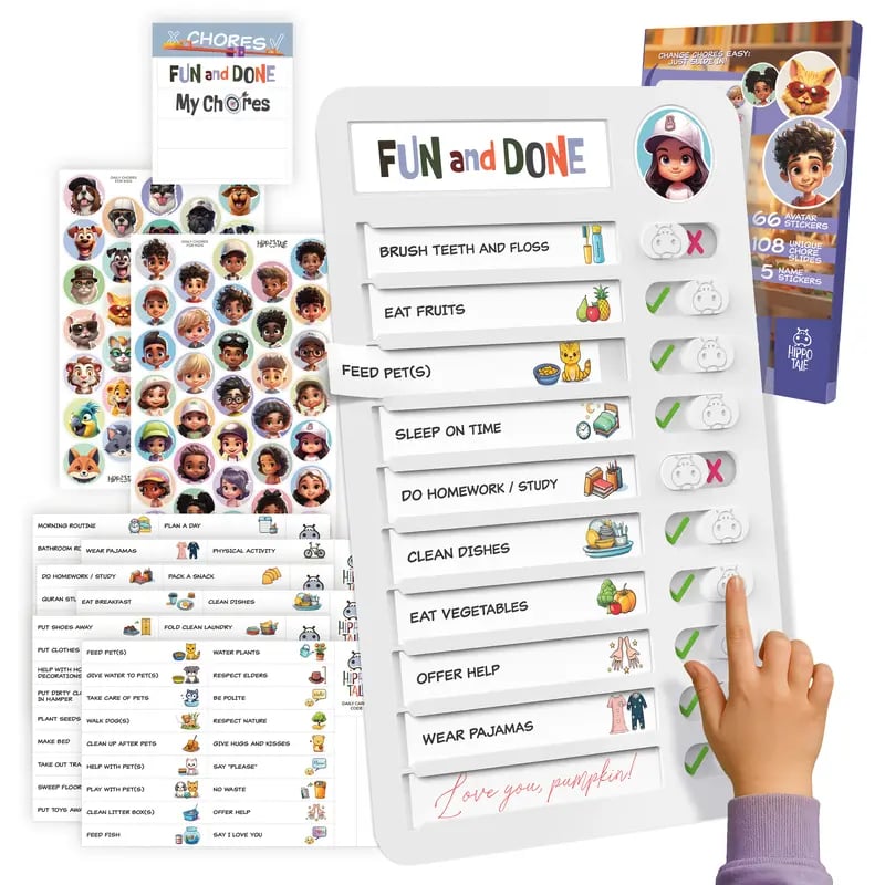 🔥Last Day 50% OFF - 👦FUN and DONE Kids Magnetic Chore Chart 🎯