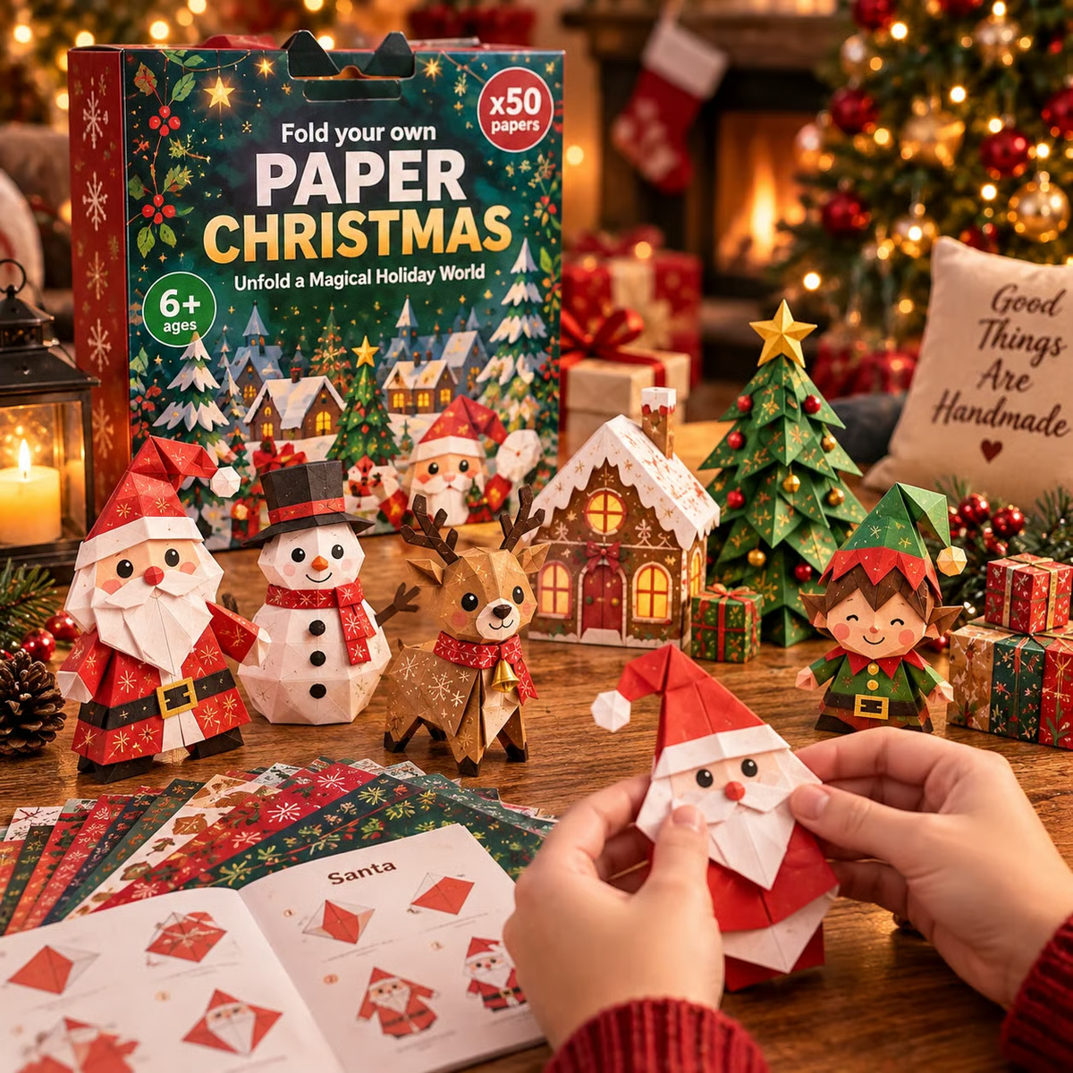 🎄✂️ Paper Christmas Craft Kit — 250 Sheets, 5 Festive Themes, DIY 3D Paper Crafts