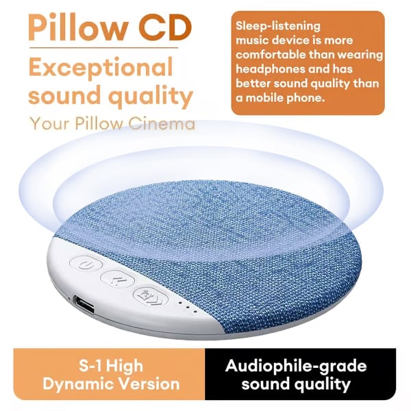 🏆S1 Ultra-Thin Bluetooth Pillow Speaker – Sleep-Friendly & Side Sleeper Comfort