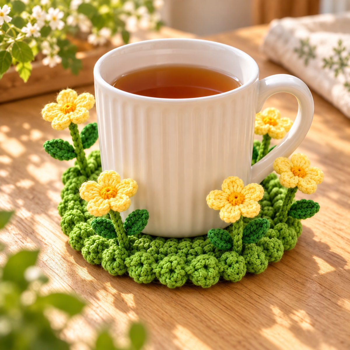 ✨ Last Day – 60% OFF!🌟Handmade Crochet Floral Coaster | Everlasting Table Art 🌸