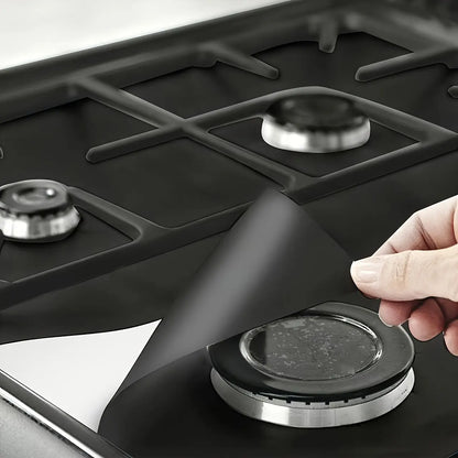 4-Piece Reusable Non-Stick Gas Stove Burner Covers – Heat-Resistant & Washable