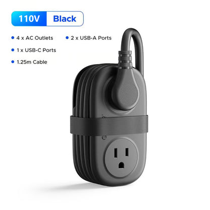 🔥 HOT SALE 🔥Travel Power Strip, ORICO 4 Outlets 2 USB Ports (1 USB C) with 4FT Wrapped Short Extension Cord Small Power Strip