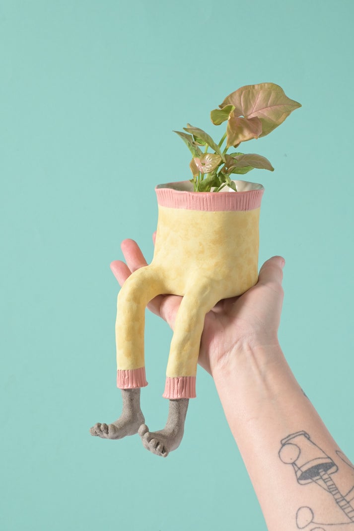 ✨ Cute Legged Human-Shaped Planter Pot Funny Resin Plant Pot