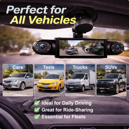 🚨[Best Seller] Stop Driving Blind! 4-Way Simultaneous Recording Dash Cam - 360° Full Coverage