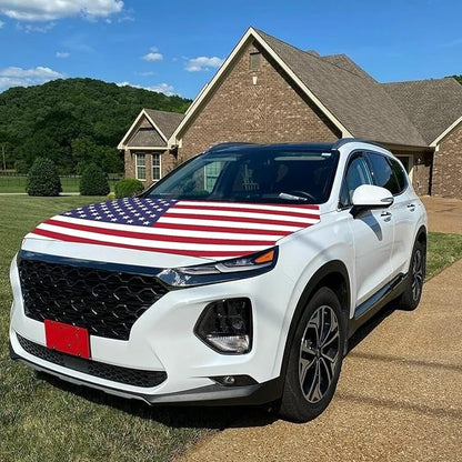 🔥65K+ Sold American Eagle Car Hood Flag Cover 🇺🇸🦅 No Glue, No Tools, Install in 1 Minute 🚗