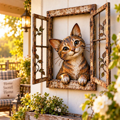 ✨ Last Day 49% OFF🐮Handcrafted Wrought-Iron "Peeking" Animal Window